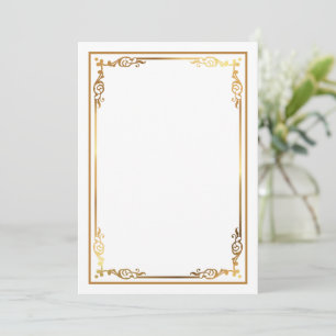 Modern Blank Wit Uitnodigen met Slanke Ingelijste  Kaart
