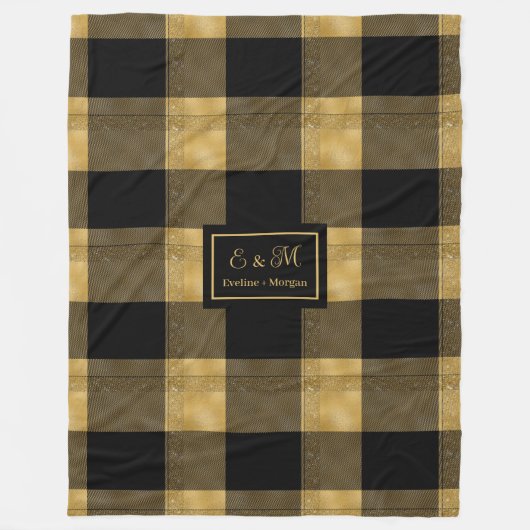 Modern Blanket Black Gold Graduation Keepsake Fleece Deken (Voorkant)