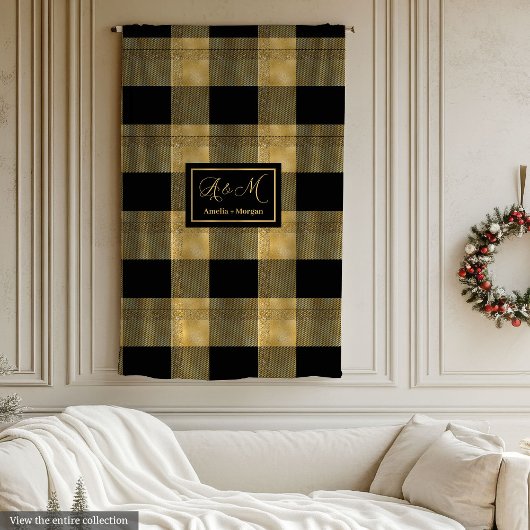 Modern Blanket Black Gold Graduation Keepsake Fleece Deken