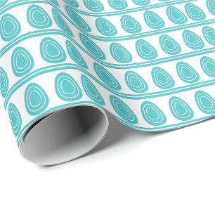 Modern Blau Gelukkig Pasen Eieren Patroon Cadeaupapier
