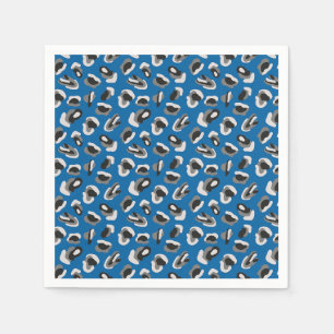 Modern Blau Luipaard Dierprint Patroon Servet