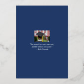 Modern, blauw 2 foto Afstuderen Folie Uitnodiging (Achterkant)