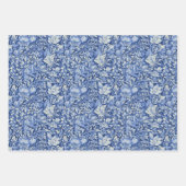 Modern blauw 3D bloemblaadjes behangontwerp Inpakpapier Vel (Voorkant)