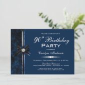 Modern Blauw 90ste Verjaardagsfeest Kaart (Staand voorkant)