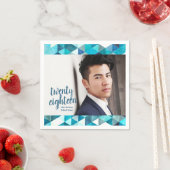 Modern blauw Abstract Afstuderen papier Servet (Insitu)