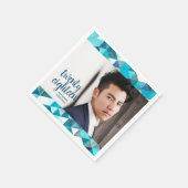 Modern blauw Abstract Afstuderen papier Servet (Hoek)