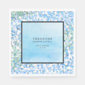 Modern Blauw Abstract doopsel Servet (Voorkant)