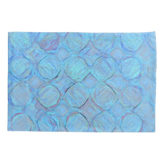Modern blauw Abstract geometrisch patroon Kussensloop (Achterkant)
