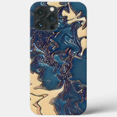 Modern Blauw Abstract Koel Mannelijk Kunstwerk Case-Mate iPhone Case (Achterkant)