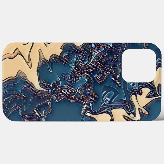 Modern Blauw Abstract Koel Mannelijk Kunstwerk Case-Mate iPhone Case (Achterkant (horizontaal))