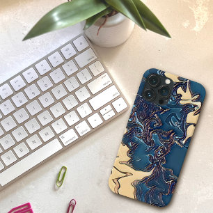 Modern Blauw Abstract Koel Mannelijk Kunstwerk Case-Mate iPhone Case