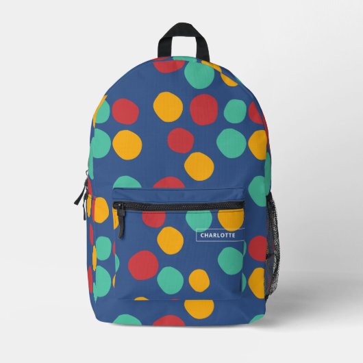 Modern blauw Abstract patroon Bedrukte Rugzak (Voorkant)