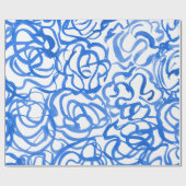 Modern blauw Abstract uniek ontwerp voor Waterverf Cadeaupapier (Vlak)