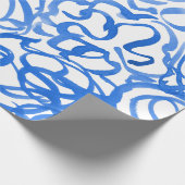 Modern blauw Abstract uniek ontwerp voor Waterverf Cadeaupapier (Hoek)