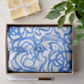 Modern blauw Abstract uniek ontwerp voor Waterverf Tissuepapier (Geschenk)
