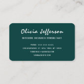 Modern blauw Abstract Wavy Lines Interieurontwerpe Visitekaartje (Achterkant)