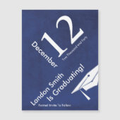 Modern blauw Afstuderen slaat de datum op (Voorkant)