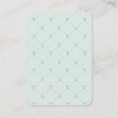 Modern blauw Ahoy! Nautisch Baby shower voor anker Informatiekaartje (Achterkant)