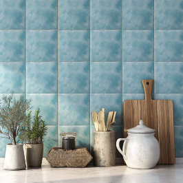 Modern Blauw Aquarel Kusthuis Tegeltje