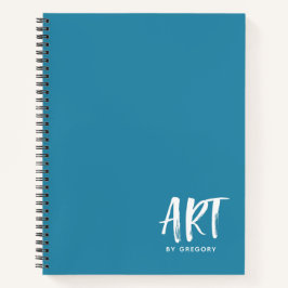 modern blauw artistieke zakboek met naam notitieboek