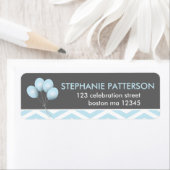 Modern blauw ballon retour adres label (Insitu)