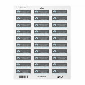 Modern blauw ballon retour adres label (Full Sheet)