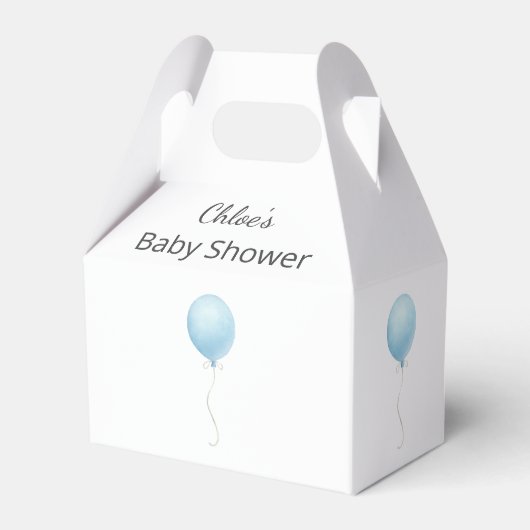 Modern blauw ballonjongen Baby shower Bedankdoosjes (Achterkant)
