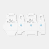 Modern blauw ballonjongen Baby shower Bedankdoosjes (Uitgevouwen)