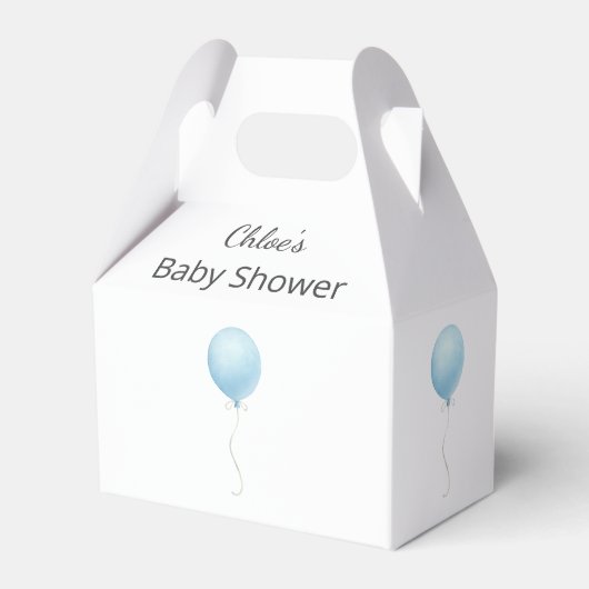 Modern blauw ballonjongen Baby shower Bedankdoosjes (Voorkant Zijde)