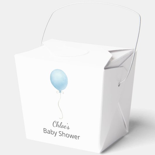 Modern blauw ballonjongen Baby shower Bedankdoosjes (Voorkant)