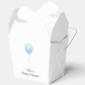 Modern blauw ballonjongen Baby shower Bedankdoosjes (Open)