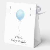 Modern blauw ballonjongen Baby shower Bedankdoosjes (Achterkant)