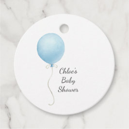 Modern blauw ballonjongen Baby shower Bedankjes Labels