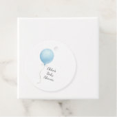 Modern blauw ballonjongen Baby shower Bedankjes Labels (In situ)