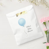 Modern blauw ballonjongen Baby shower Bedankzakje (Gezegeld)