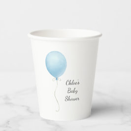 Modern blauw ballonjongen Baby shower Papieren Bekers