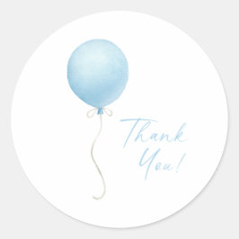Modern blauw ballonjongen Baby shower Ronde Sticker