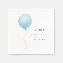 Modern blauw ballonjongen Baby shower Servet