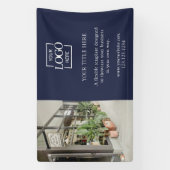 Modern Blauw Bedrijfslogo Foto Professioneel Spandoek (Verticaal)