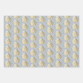 Modern  Blauw Beige Roze Schelpen Inpakpapier Vel (Voorkant 2)
