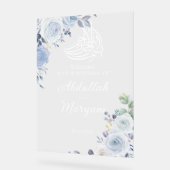Modern Blauw Bloemen Moslim Islamitisch Bruiloft W Acryl Bord (Hoek)
