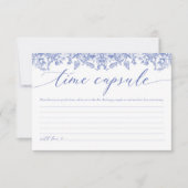 Modern Blauw Bloemen Vrijgezellenfeest Tijd Capsul Bedankkaart (Voorkant)