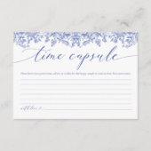 Modern Blauw Bloemen Vrijgezellenfeest Tijd Capsul Informatiekaartje (Voorkant)