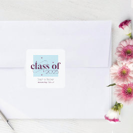 Modern blauw Bourgogne afstudeerkappatroon Vierkante Sticker