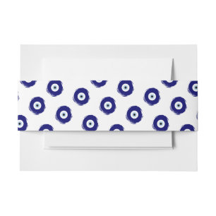 Modern Blauw Boze Oog Geluk & Bescherming Symbool Uitnodigingen Wikkel