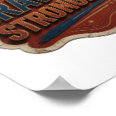 Modern Blauw BRAVER STRONGER Print (Hoek)