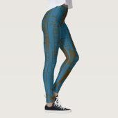 Modern blauw & bruin abstract patroon leggings (Rechts)