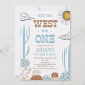 Modern Blauw Bruin Hoe het Westen Een Verjaardag W Kaart (Voorkant)