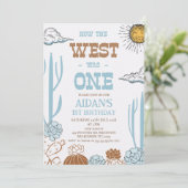 Modern Blauw Bruin Hoe het Westen Een Verjaardag W Kaart (Staand voorkant)
