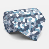 Modern blauw camouflage patroon marine thema stropdas (Opgerold)